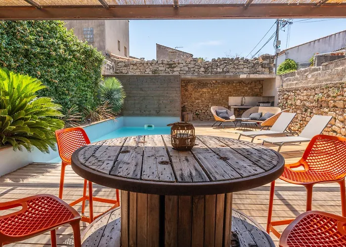 Maison De Village En Pierre Piscine - 8 Personnes Villa Lansargues